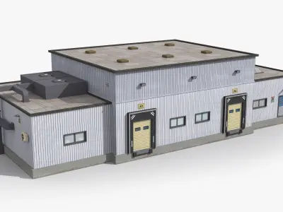 Factory x17 Low-poly 3D model
