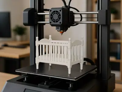 Miniature Baby Crib 3D Model STL Ready to Print 3D print model