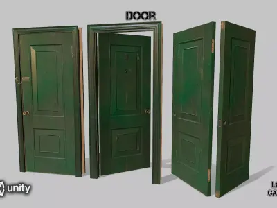 Door green 02 Low-poly 3D model