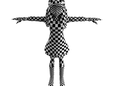 Manga Girl Low-poly 3D model