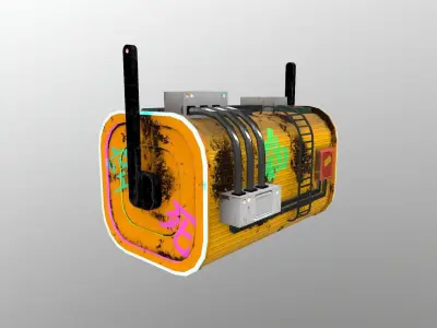 Cyberpunk City - Burger Stand Low-poly 3D model