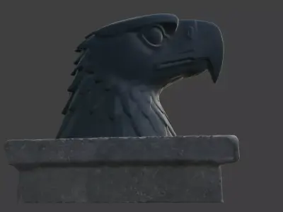 Berlin Tempelhof airport original eagle ww2 head 3D model