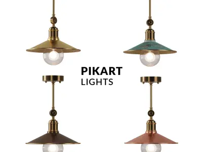 Brass pendant light sku 351 Free 3D model