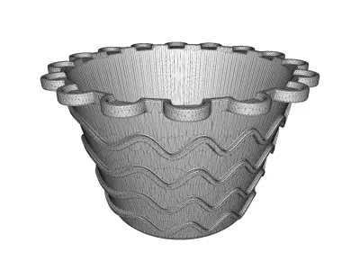 Classic Flower Pot Low-poly 3D model