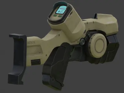 Ski-Fi Blaster Low-poly 3D model