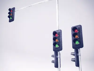 Traffic Lights Low-poly 3D model