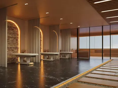 sauna and spa interior 3d model 3D model