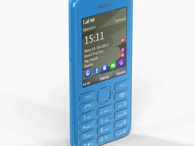 Nokia 206 Dual Sim cellphone 3D model