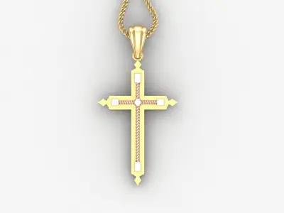 High Cross Pendant Light Gold 18K 4CP065 3D print model