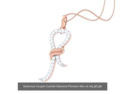 5 Seahorse Charm Pendant Necklace 3D Model Pack