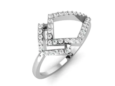 Diamond Ring For Women 3d Print Model 3D print model 28