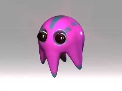 Cartoon Jelly Octopus  Low-poly 3D model
