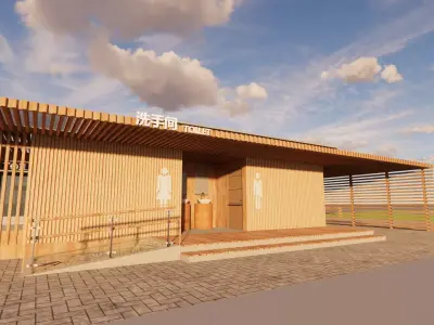 Public Restroom Building -B4 3D model