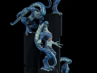 Alien 2 0 3 statue Low-poly 3D model