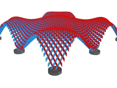 Waffle Structure Parametric Pavilion 3D model