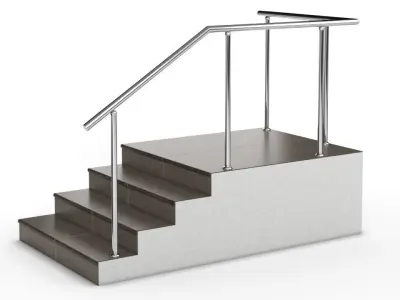 Railings stainless steel stair railing 3D model