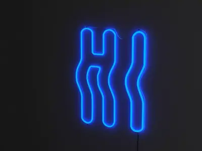 HI WAVY NEON LIGHT 3D model