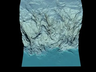 Ice mountain washed by the sea 3D model