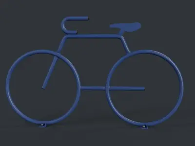 Bike Rack 25 PBR Game Ready Low-poly Low-poly 3D model