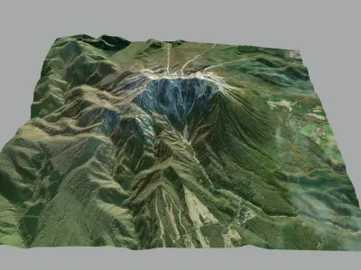 Mountain landscape Daisen Japan 3D model