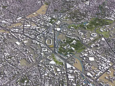 Addid Ababa - 3D City Model Low-poly 3D model