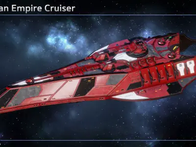 Spaceship Thaalian Empire Cruiser Low-poly 3D model