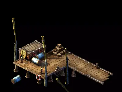 Steam Harbour - Small Harbor 01 3D model