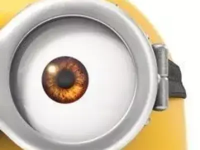 Minion inspired Safety Guard Rail Low-poly 3D model