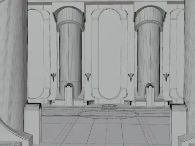 Jedi Temple Hallway Pack 3D model