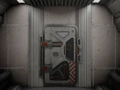 SciFi Bunker Door v2 Low-poly 3D model