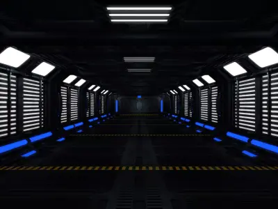 Sci Fi Corridor 3D model 187
