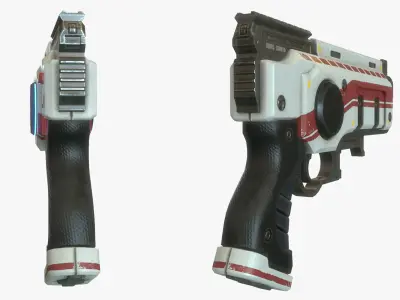 Sci Fi Gun Low-poly 3D model 6