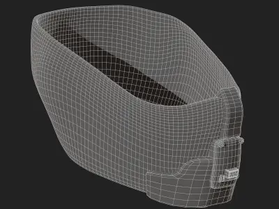 Gas mask respirator scifi futuristic 3d  Low-poly 3D model 9