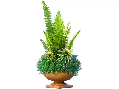 Flowerbed container garden floor pot flowerpot garden planter  3D model