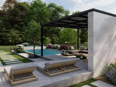 3D Exterior Scene 3D model design garden and landscape 3D 3D model 9