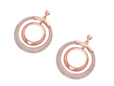Light weight Women Drop  Earrings 3dm STL OBJ FBX Render Details 3D print model