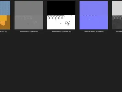 BedsideLamp01 gold table lamp with shade Free low-poly 3D model