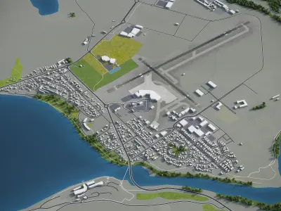 Queenstown - Cromwell - Alexandra  Low-poly 3D model