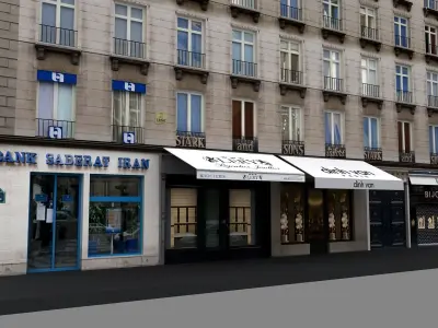 Typical Parisian Apartment Building 02 Low-poly 3D model