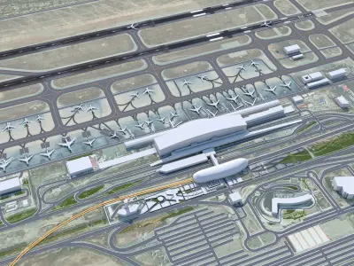 Tehran Imam Khomeini Airport 15km Low-poly 3D model