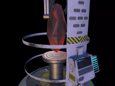 Sci-fi glass container Low-poly 3D model