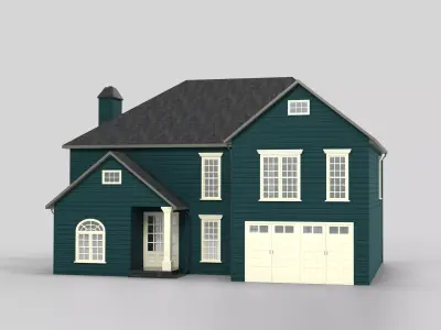 British House Design 12T3  Low-poly 3D model