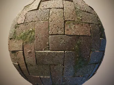 Interlocking Pavements Tileable PBR Material Texture