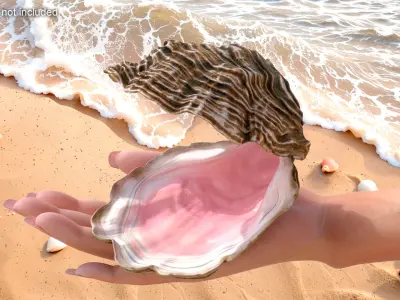  Colored Oyster Shell with Pearls 