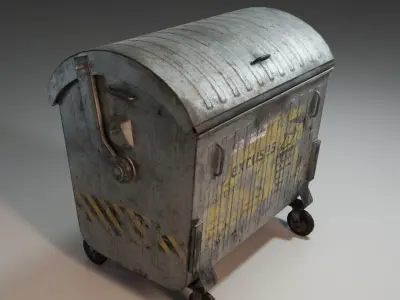 Lowpoly game-ready urban trash can Collection Pack Low-poly 3D model