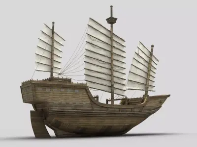 Ancient Chinese Ship 02 3D model