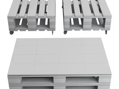 Table of pallets Britain 3D model