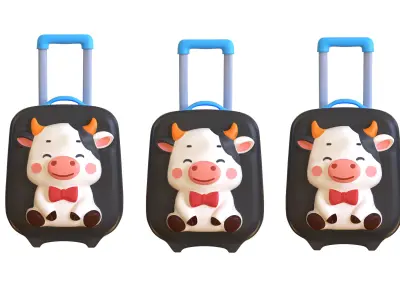 Low Poly - Suitcase Cow  Low-poly 3D model