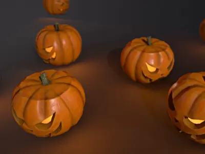 Halloween Pumpkin Game Ready Low-poly 3D model