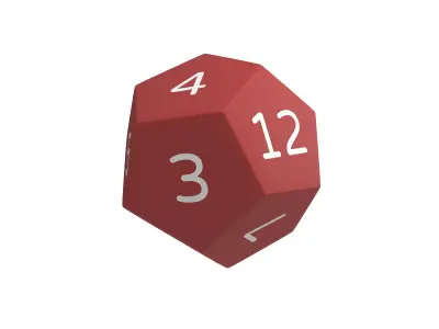 D12 Dice V1 004 Low-poly 3D model